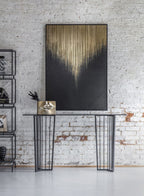 Large Golden Rain Foiled Canvas Wall Art - Home Furniture Interiors