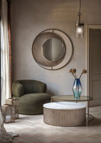 Aged Gold and Marble Set of 2 Nesting Coffee Tables - Home Furniture Interiors