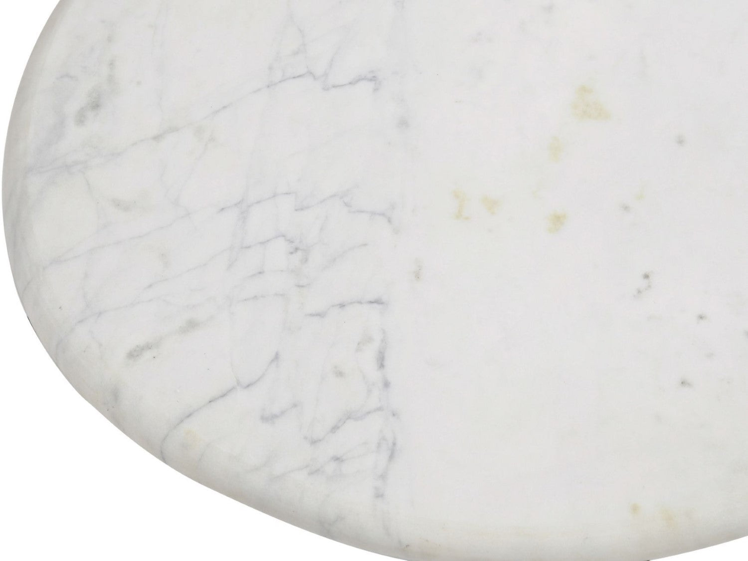 Antique Gold Metal Glass Top Round Coffee Table with White Marble Base - Home Furniture Interiors