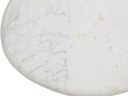 Antique Gold Metal Glass Top Round Coffee Table with White Marble Base - Home Furniture Interiors