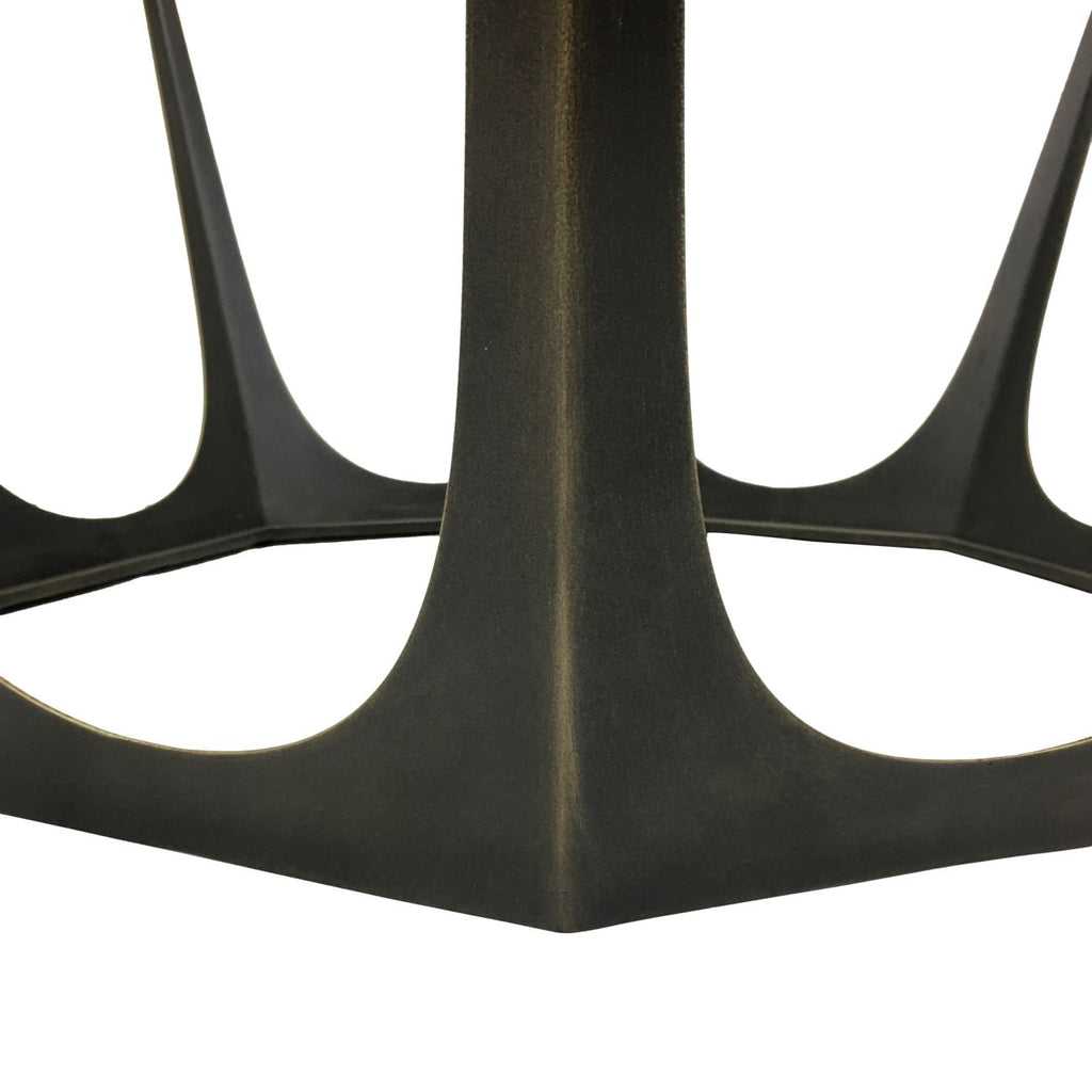 Modern Bronze Gilded Octagonal Coffee Table with Clear Glass Top - Home Furniture Interiors