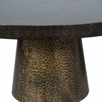 Rustic Antique Bronze and Gold Hammered Finish Set of 2 Nesting Coffee Tables - Home Furniture Interiors