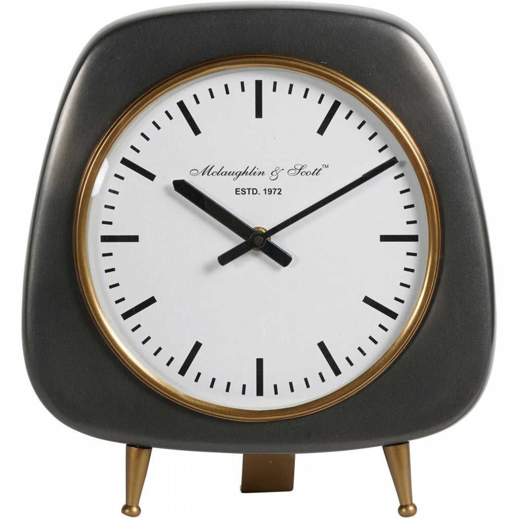 Mid Century Aluminium Table Clock Large 28cm