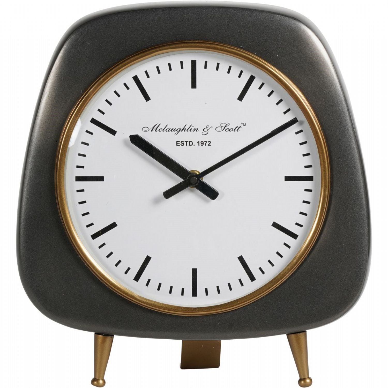 Mid Century Aluminium Table Clock Large 28cm