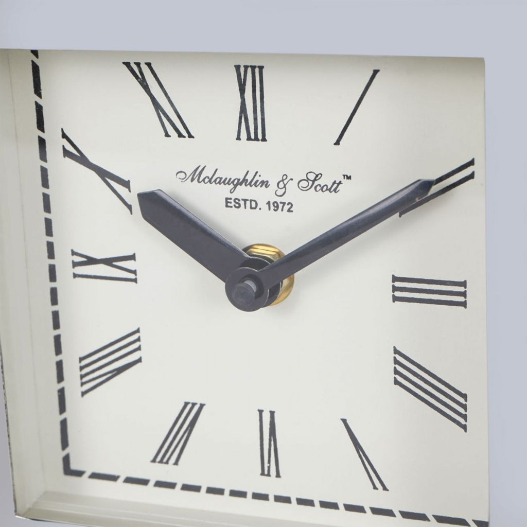 Art Deco Silver Nickel Plated Mantel Clock - Home Furniture Interiors