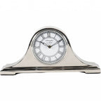 Nickel Silver Finish Metal Carriage Mantel Table Clock - Home Furniture Interiors