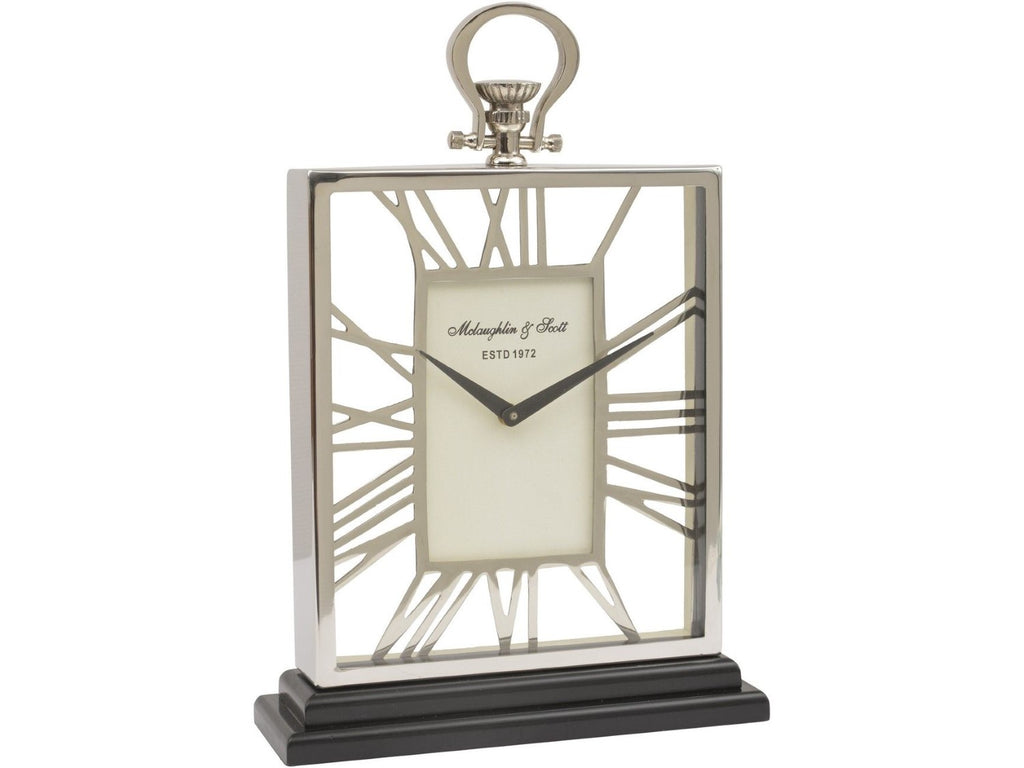 Silver Skeletal Mantel Carriage Clock - Home Furniture Interiors
