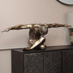 Antique Bronze Smooth Finish Large Male Sculpture with Outstretched Arms