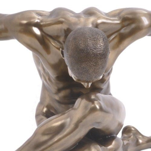 Antique Bronze Smooth Finish Large Male Sculpture with Outstretched Arms