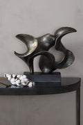 Large Bronze Resin Romulus Sculpture on Black Base