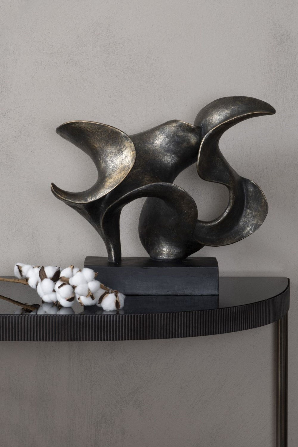 Large Bronze Resin Romulus Sculpture on Black Base