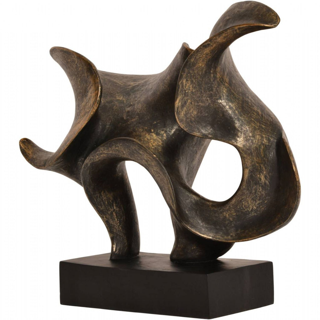 Large Bronze Resin Romulus Sculpture on Black Base - Home Furniture Interiors