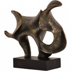 Large Bronze Resin Romulus Sculpture on Black Base - Home Furniture Interiors