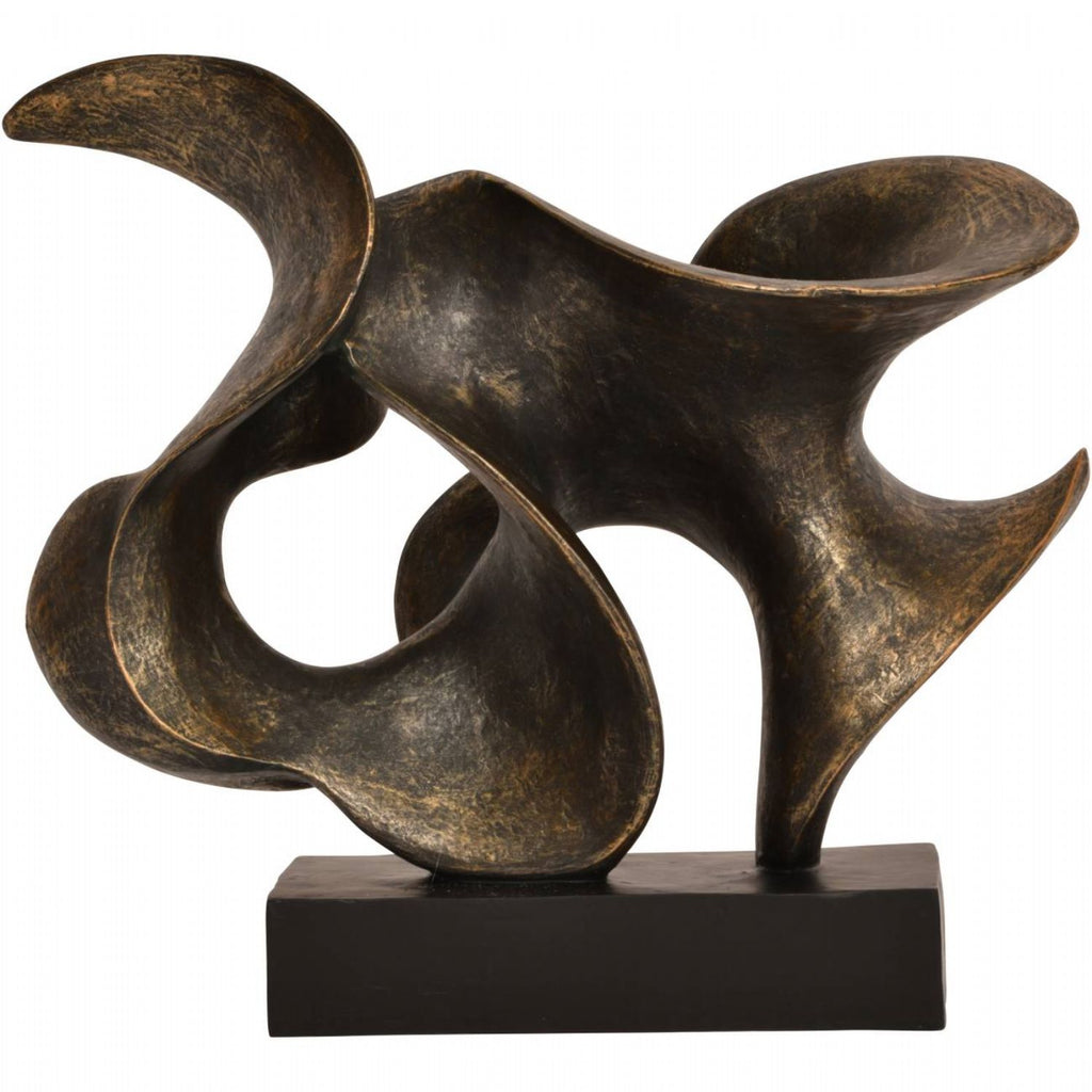 Large Bronze Resin Romulus Sculpture on Black Base - Home Furniture Interiors