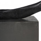 Large Textured Black Abstract Metal Sculpture - Home Furniture Interiors