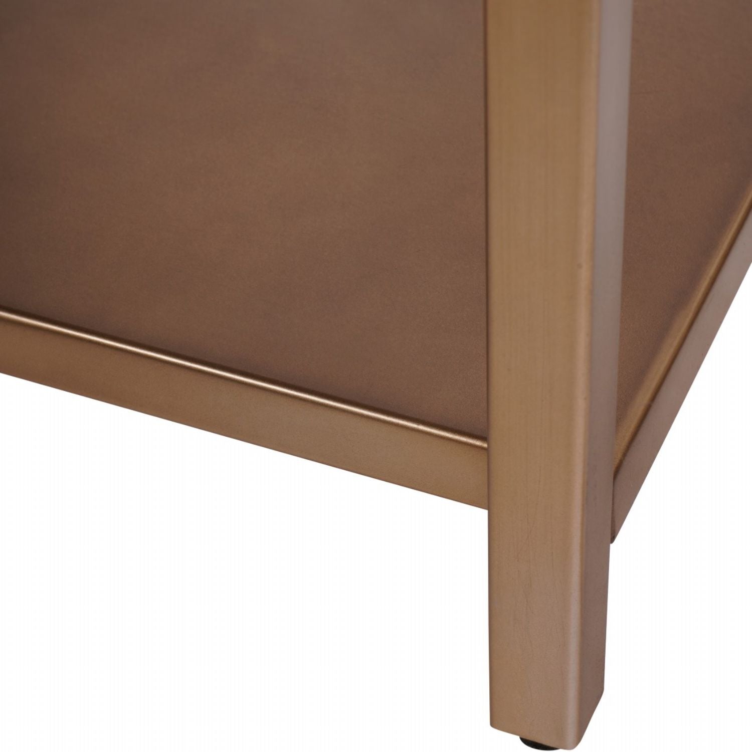 Gold Brushed Champagne Metal Open Shelving Unit with Geometric Frame