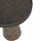 Antique Gold Hammered Iron Metal Rustic Round Side Table - Home Furniture Interiors