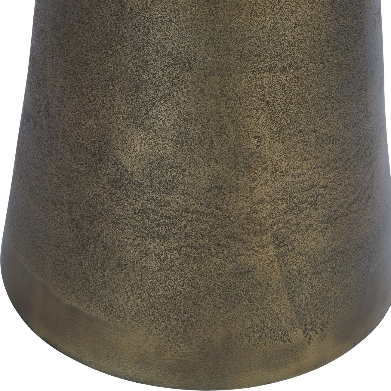 Light Travertine Round Side Table Antique Brass Effect Base - Home Furniture Interiors
