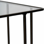 Nest of 2 Clear Glass and Dark Bronze Metal Frame Side Tables - Home Furniture Interiors