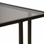 Gold Metal Nest of 2 Tables with Tinted Glass - Home Furniture Interiors
