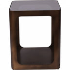 Thorpe Square Metal and Glass Side Table - Home Furniture Interiors