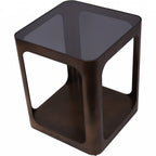 Thorpe Square Metal and Glass Side Table - Home Furniture Interiors