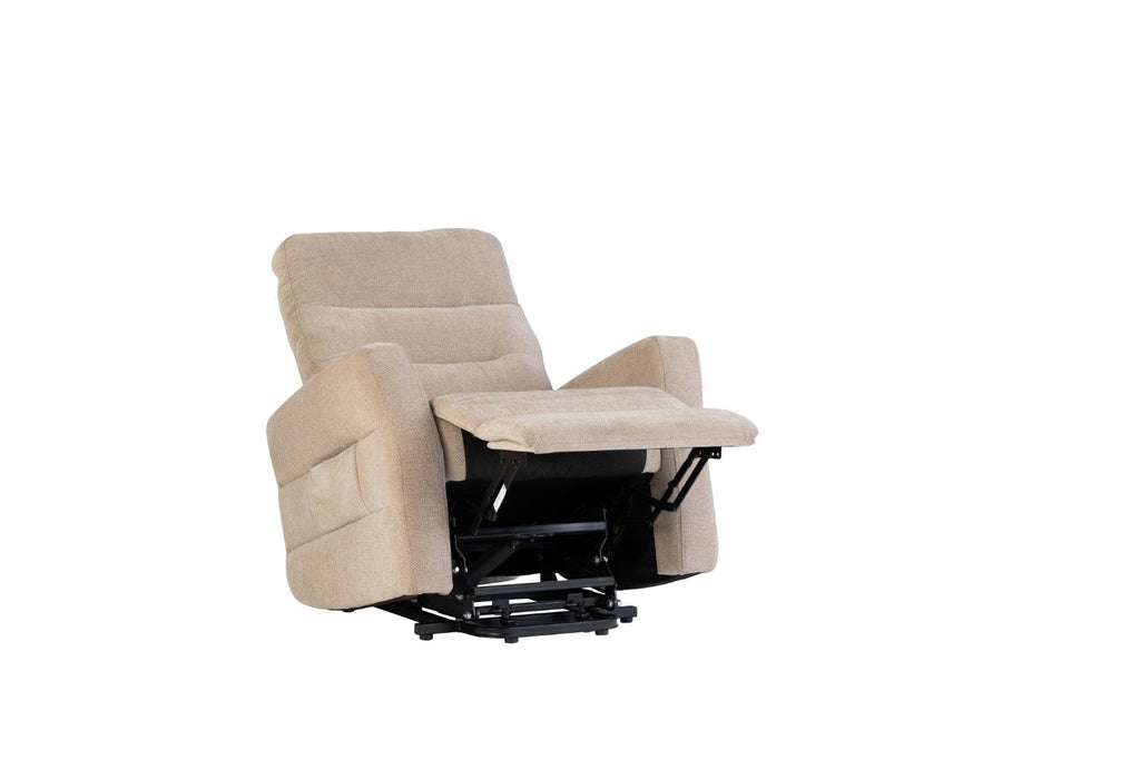 Mink Herringbone Fabric Electric Power Recliner Armchair