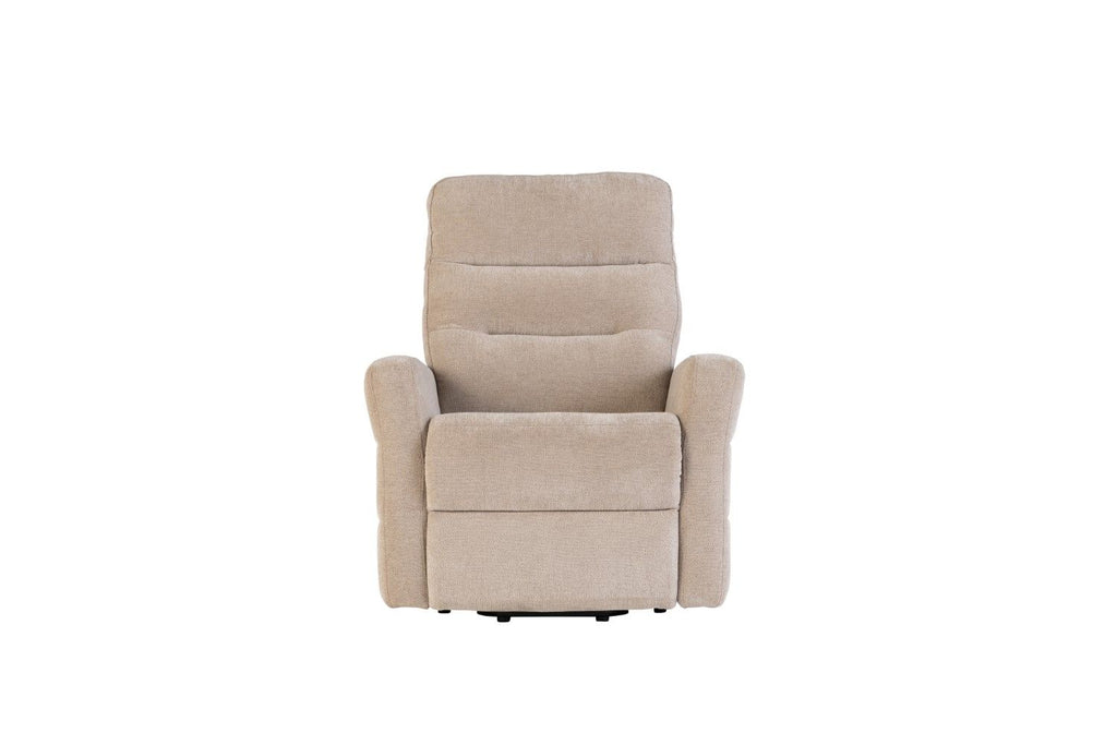 Mink Herringbone Fabric Electric Power Recliner Armchair