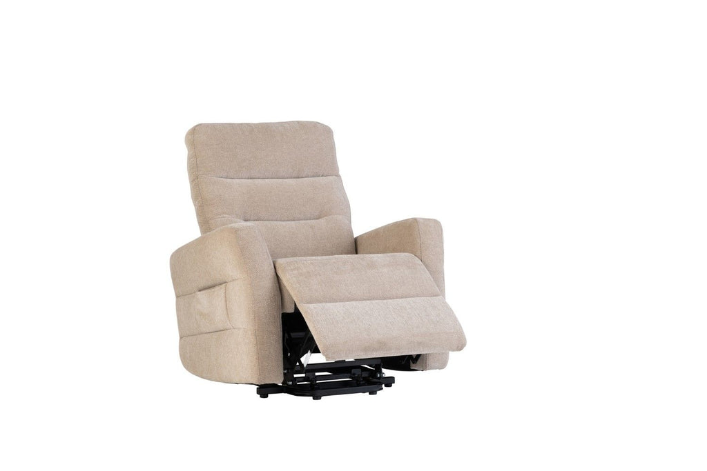 Mink Herringbone Fabric Electric Power Recliner Armchair