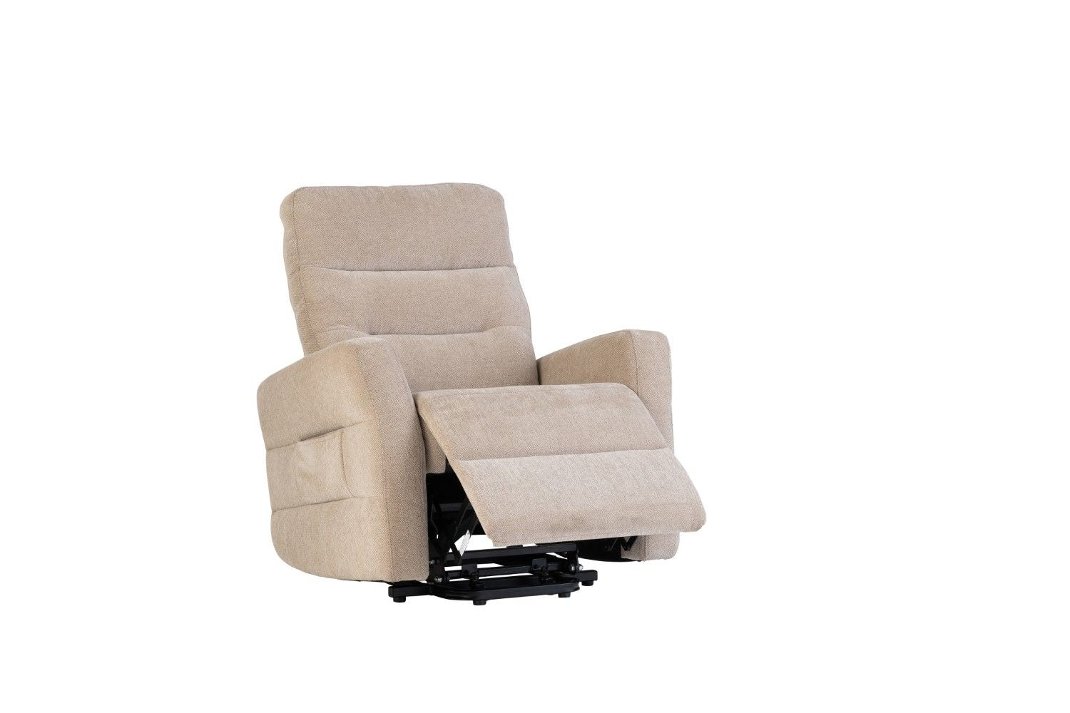 Mink Herringbone Fabric Electric Power Recliner Armchair