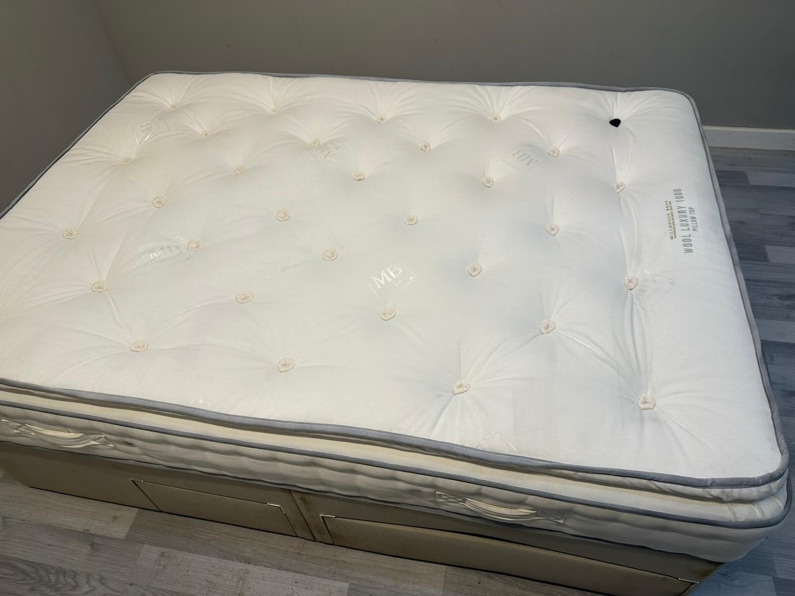 Millbrook Wool Luxury 1000 Pocket Pillow Top Mattress 4FT 6 Double RRP £1099