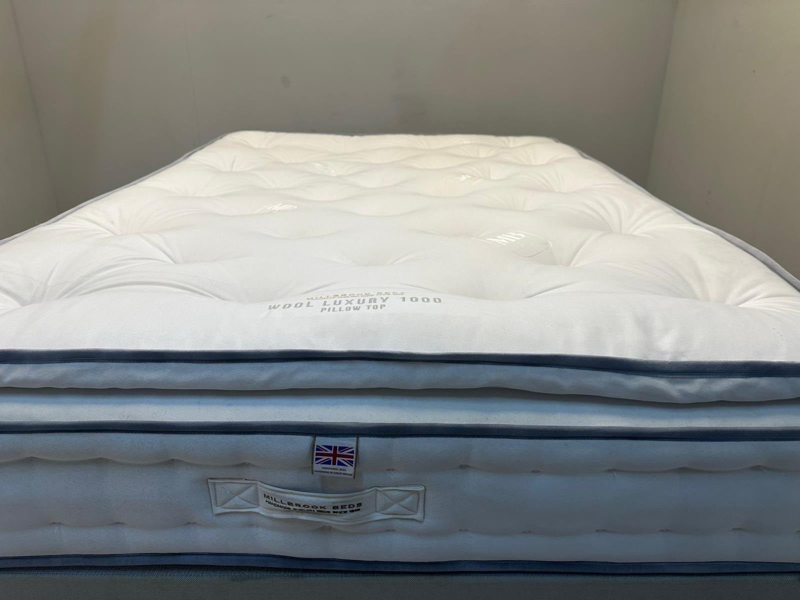 Millbrook Wool Luxury 1000 Pocket Pillow Top Mattress 4FT 6 Double RRP £1099