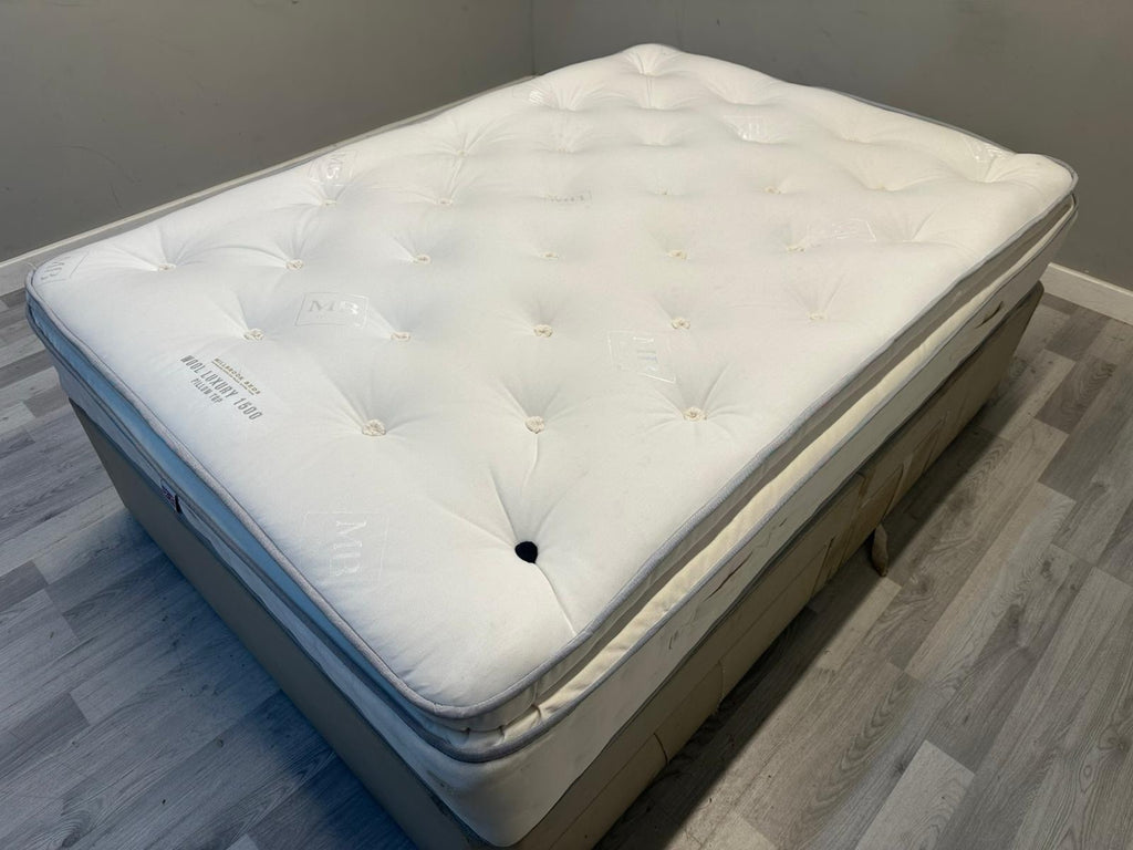 Millbrook Wool Luxury 1500 Pocket Pillow Top Mattress 4FT 6 Double RRP £1159 - Home Furniture Interiors