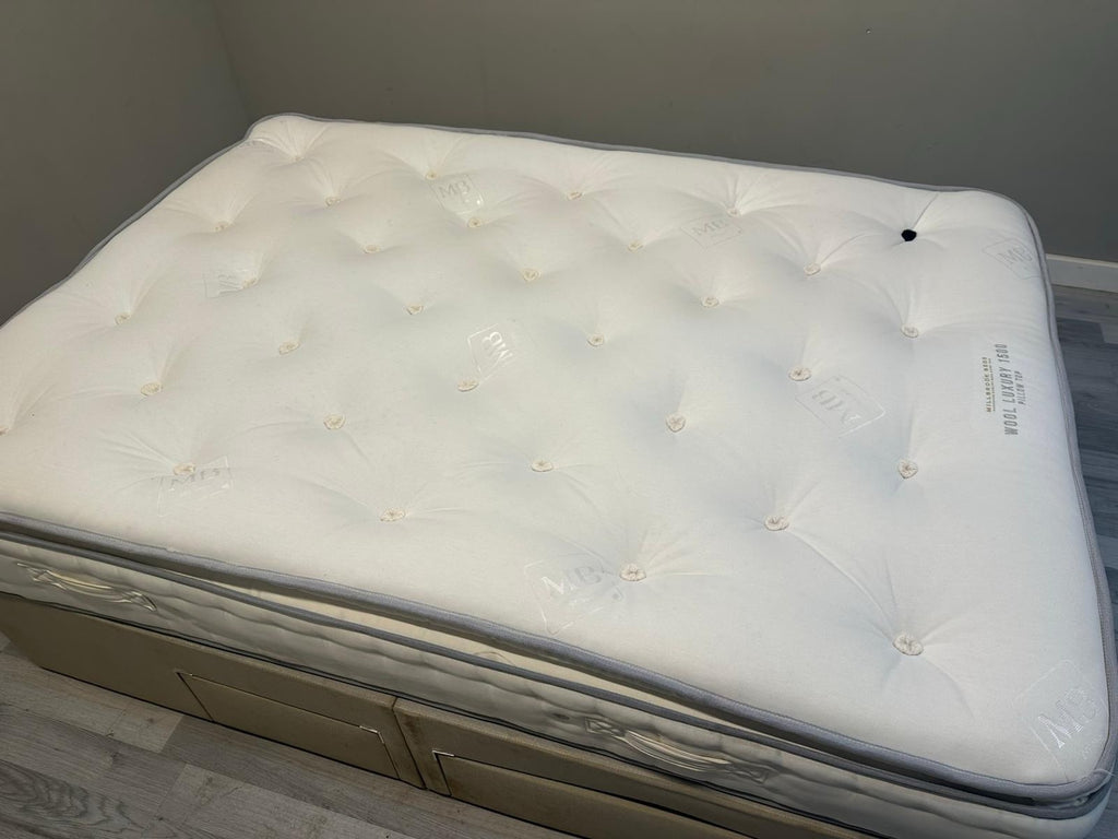 Millbrook Wool Luxury 1500 Pocket Pillow Top Mattress 4FT 6 Double RRP £1159 - Home Furniture Interiors