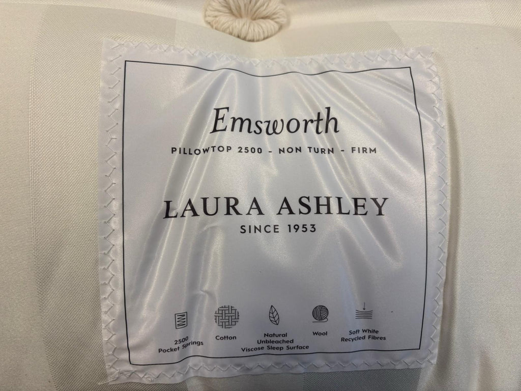 Laura Ashley White Emsworth 2500 Pocket Sprung Medium Mattress 6FT Superking - Home Furniture Interiors