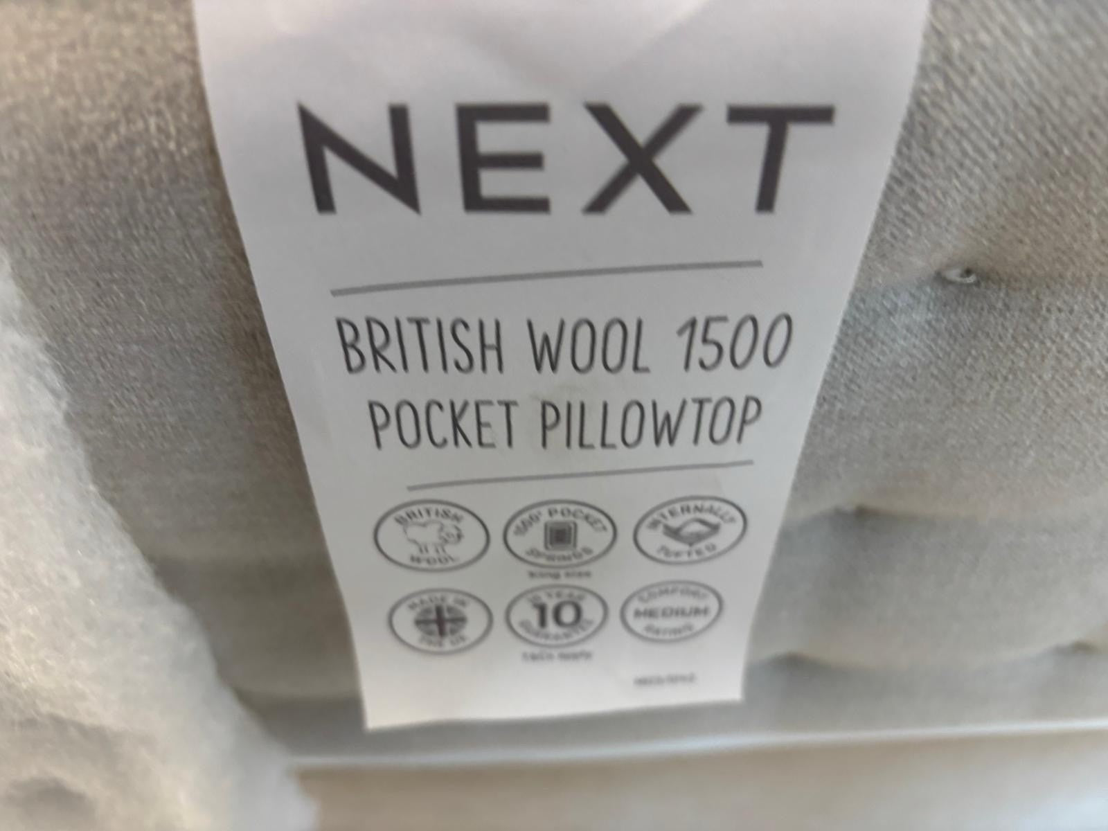 Next 6FT Sumptuous 1500 Pocket Sprung Firm Hybrid Superking Mattress RRP £799 - Home Furniture Interiors