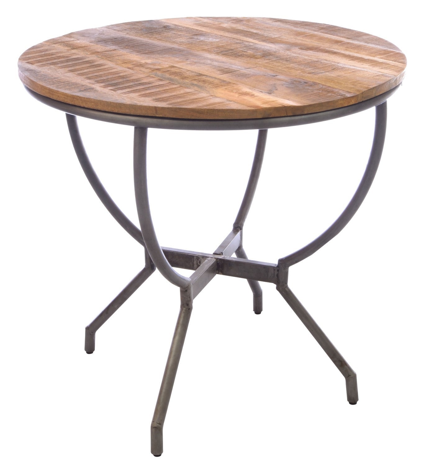 Rustic Wood Round Bistro Dining Table 80cm Diameter