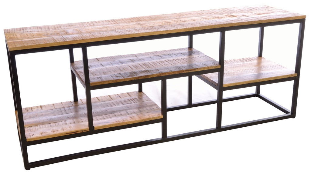 Industrial Mango Wood and Iron Large Sideboard Display Unit 180cm