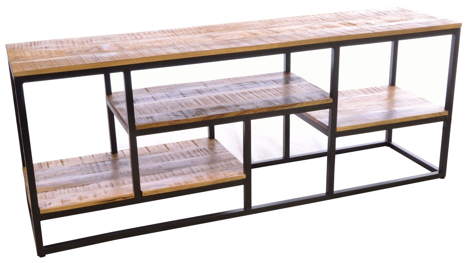 Industrial Mango Wood and Iron Large Sideboard Display Unit 180cm