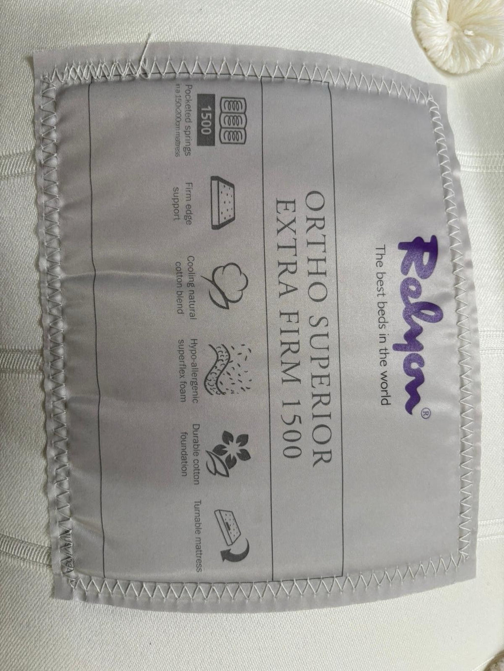 Relyon Heyford Ortho 1500 Pocket Mattress 6FT Superking  RRP £1399 - Home Furniture Interiors