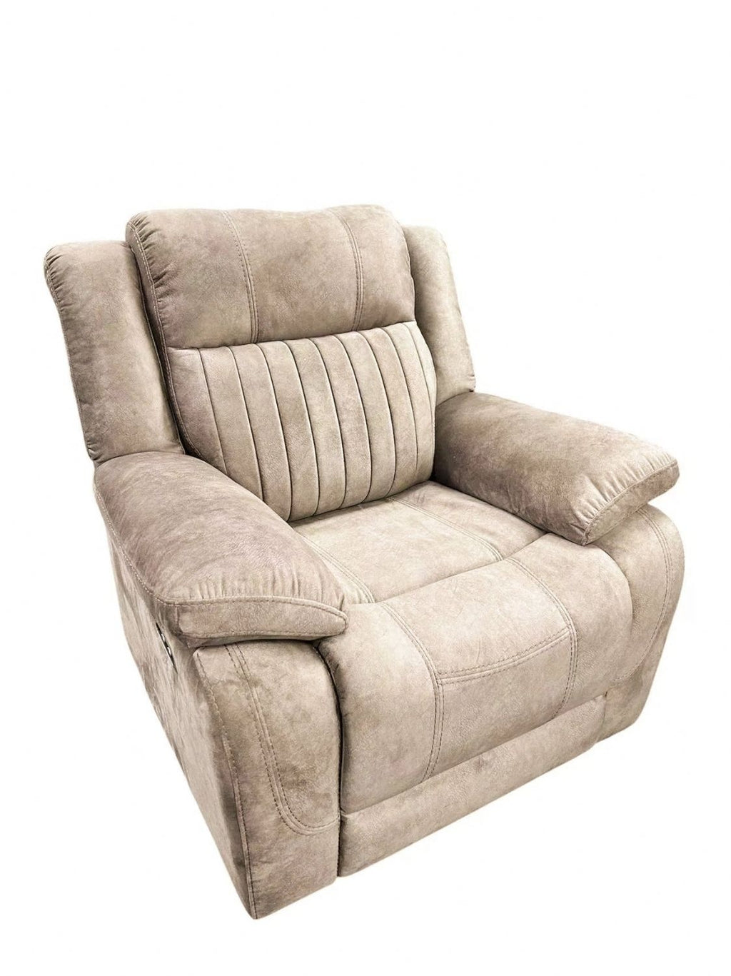 Brown Fabric Electric Recliner Chair with USB Charging