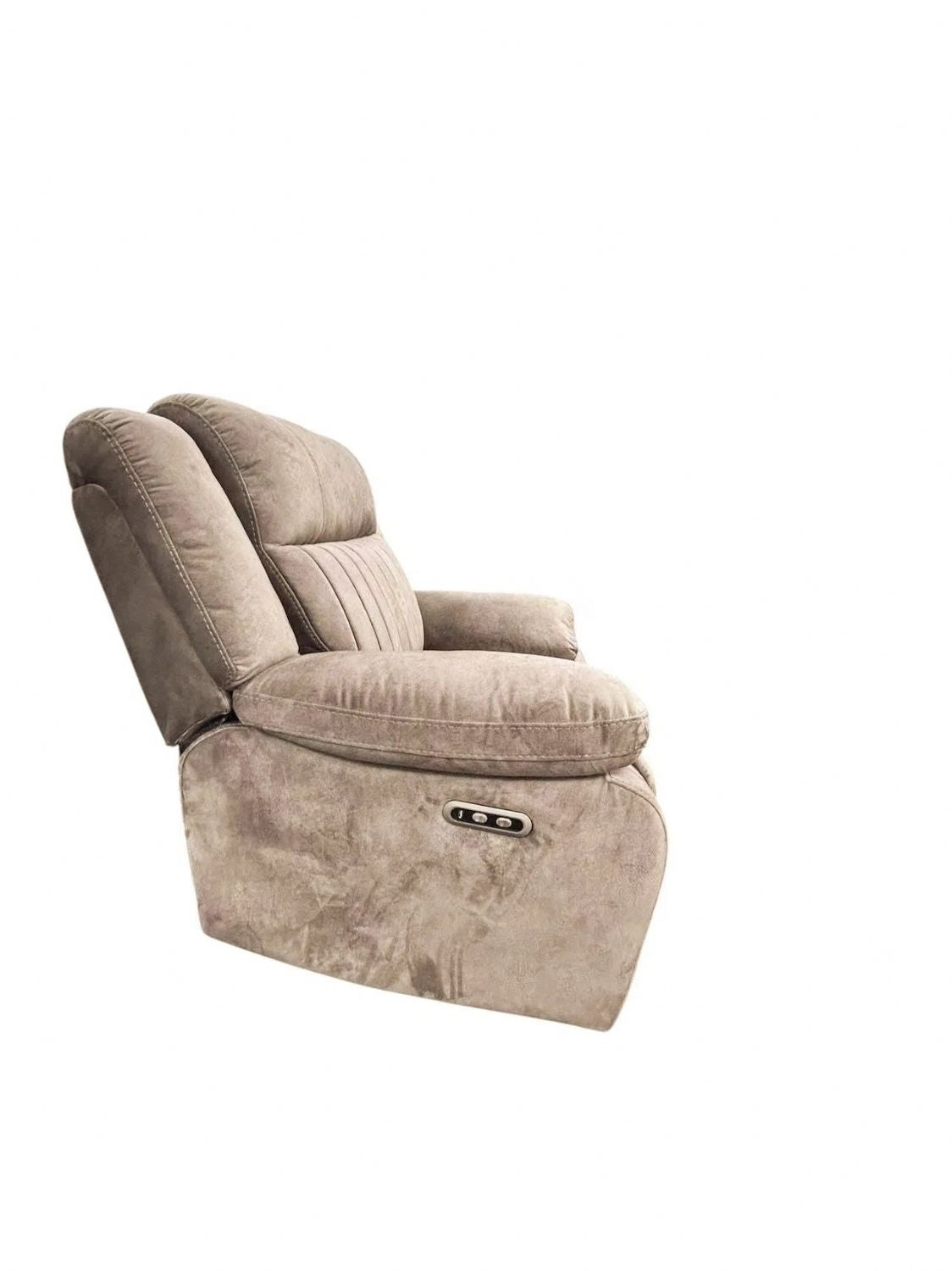 Brown Fabric Electric Recliner Chair with USB Charging