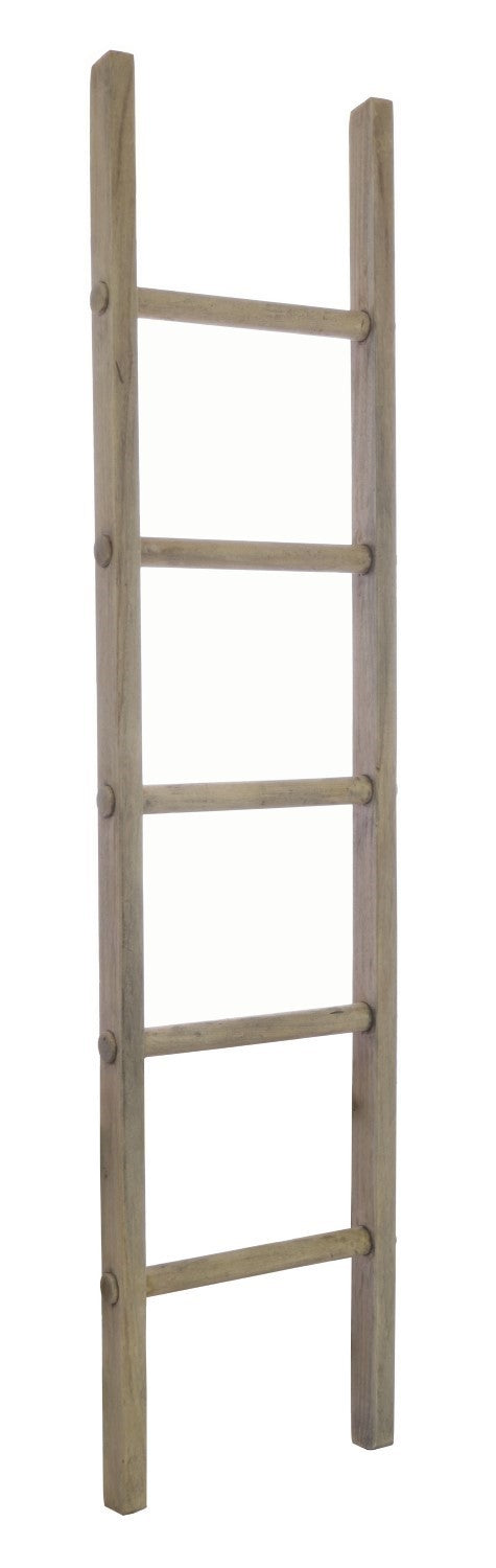 Vintage Style Rustic Hardwood Tall Display Ladder 185cm
