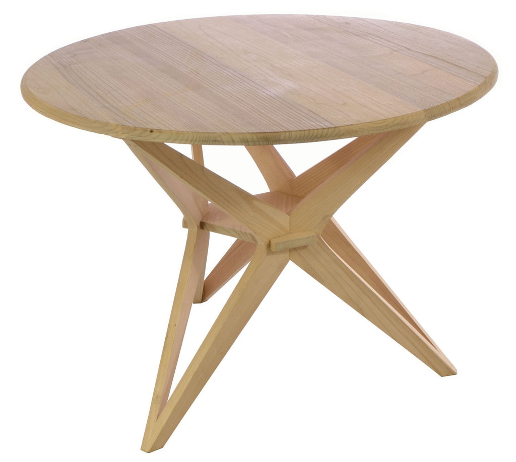Light Wood Large Round Dining Table 100cm Diameter