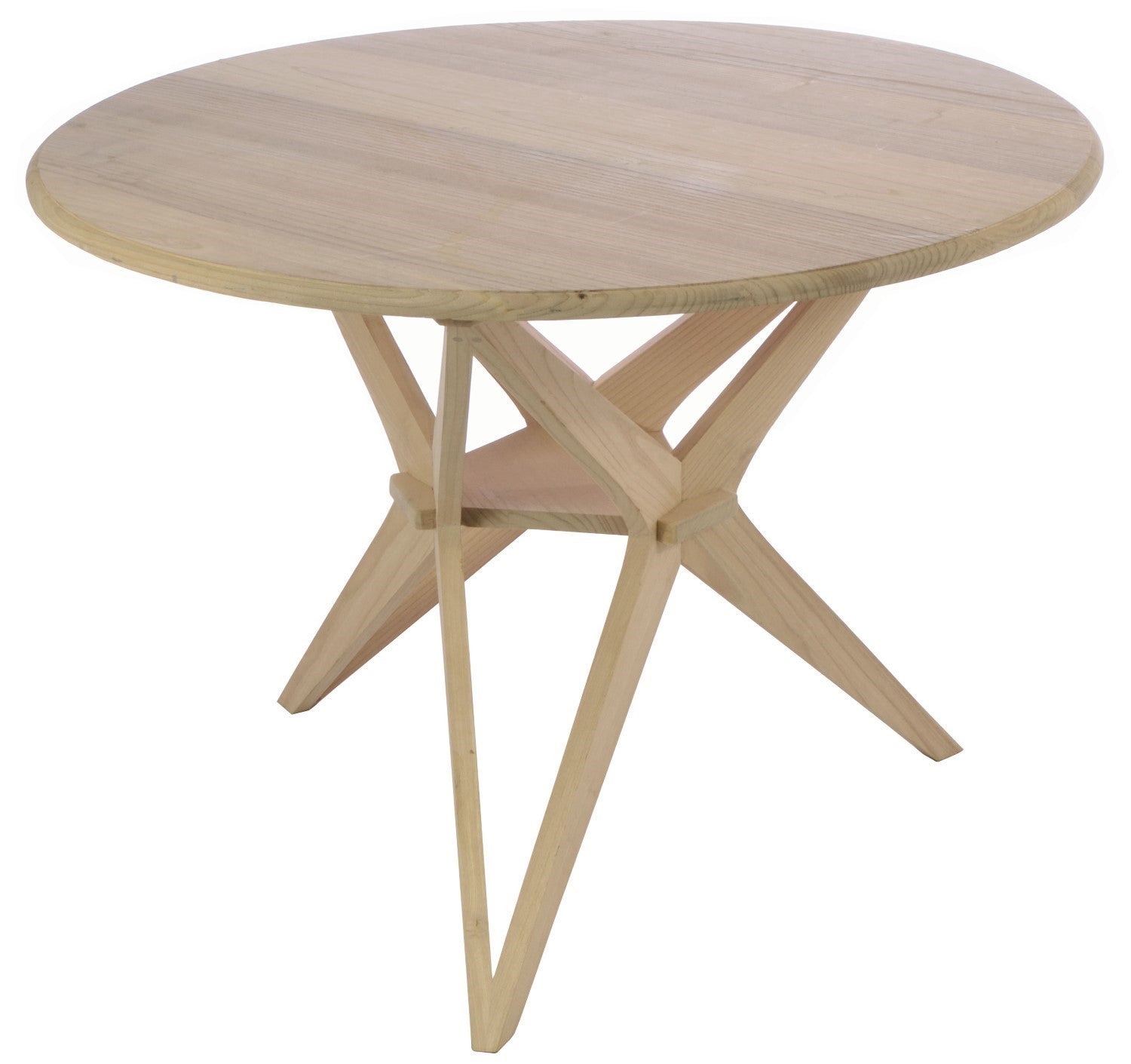 Light Wood Large Round Dining Table 100cm Diameter