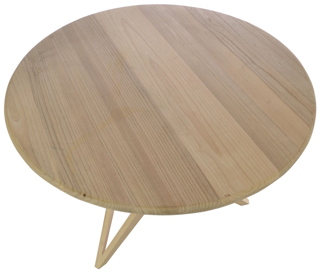 Light Wood Large Round Dining Table 100cm Diameter