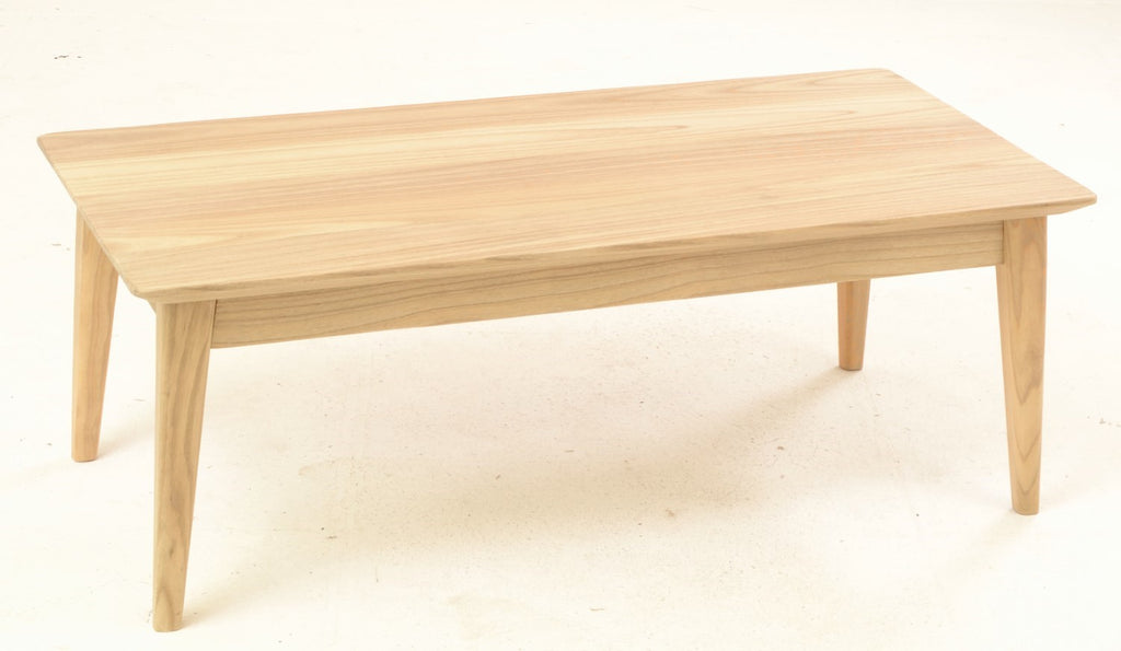Modern Solid Wood Rectangular Coffee Table with Spindle Legs