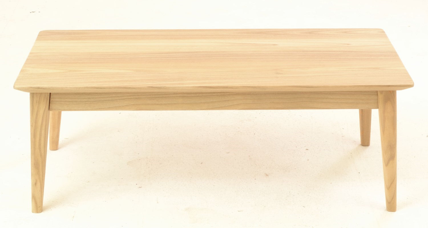 Modern Solid Wood Rectangular Coffee Table with Spindle Legs