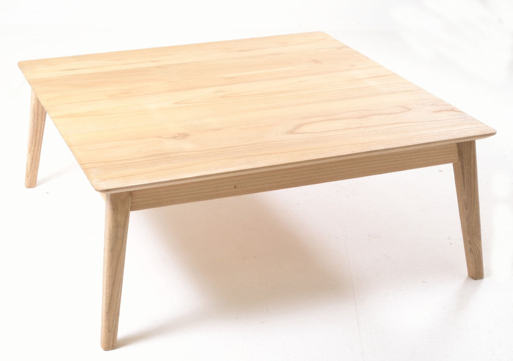 Modern Solid Wood Rectangular Coffee Table with Spindle Legs