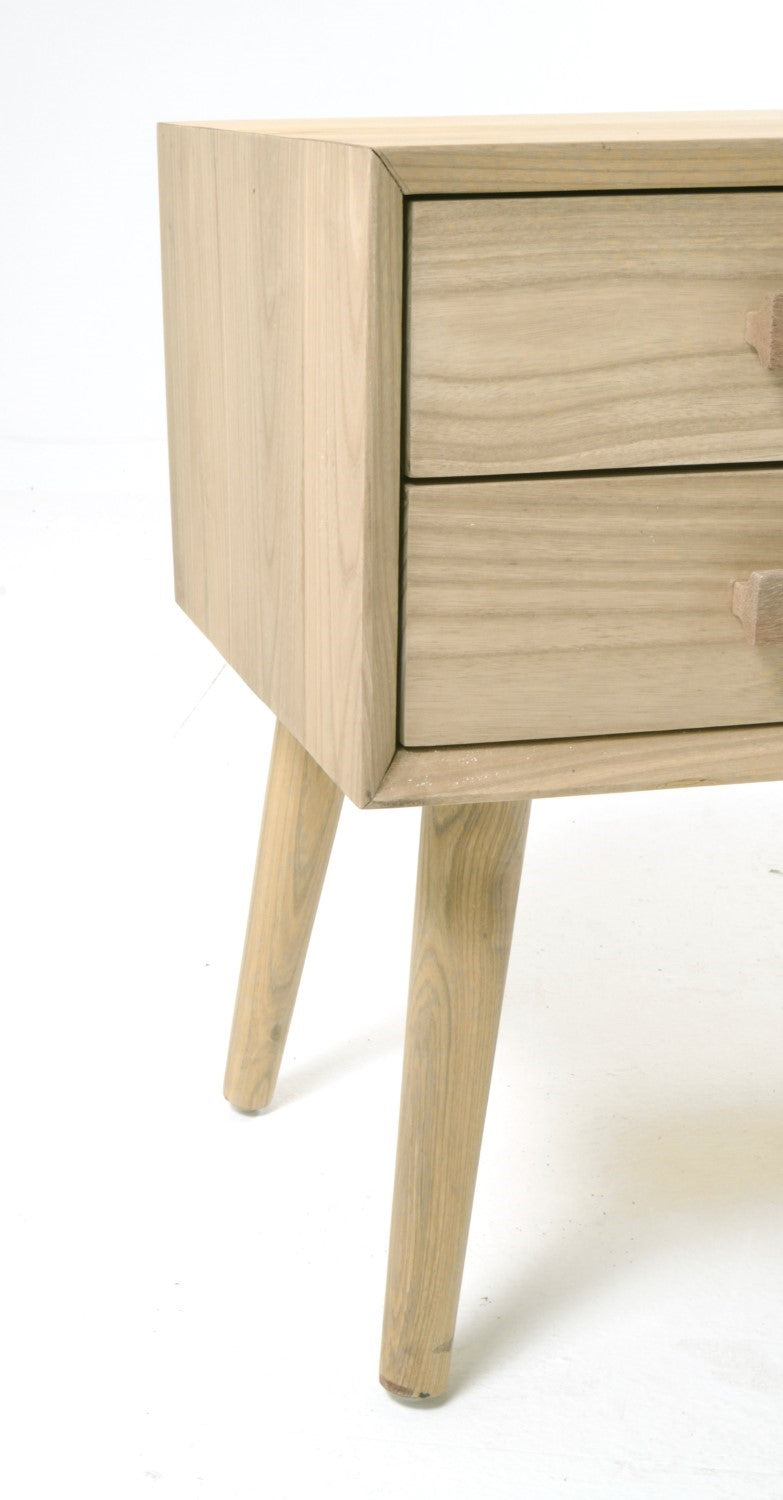 Modern Natural Oak Veneer 4 Drawer Media Unit with Open Shelves